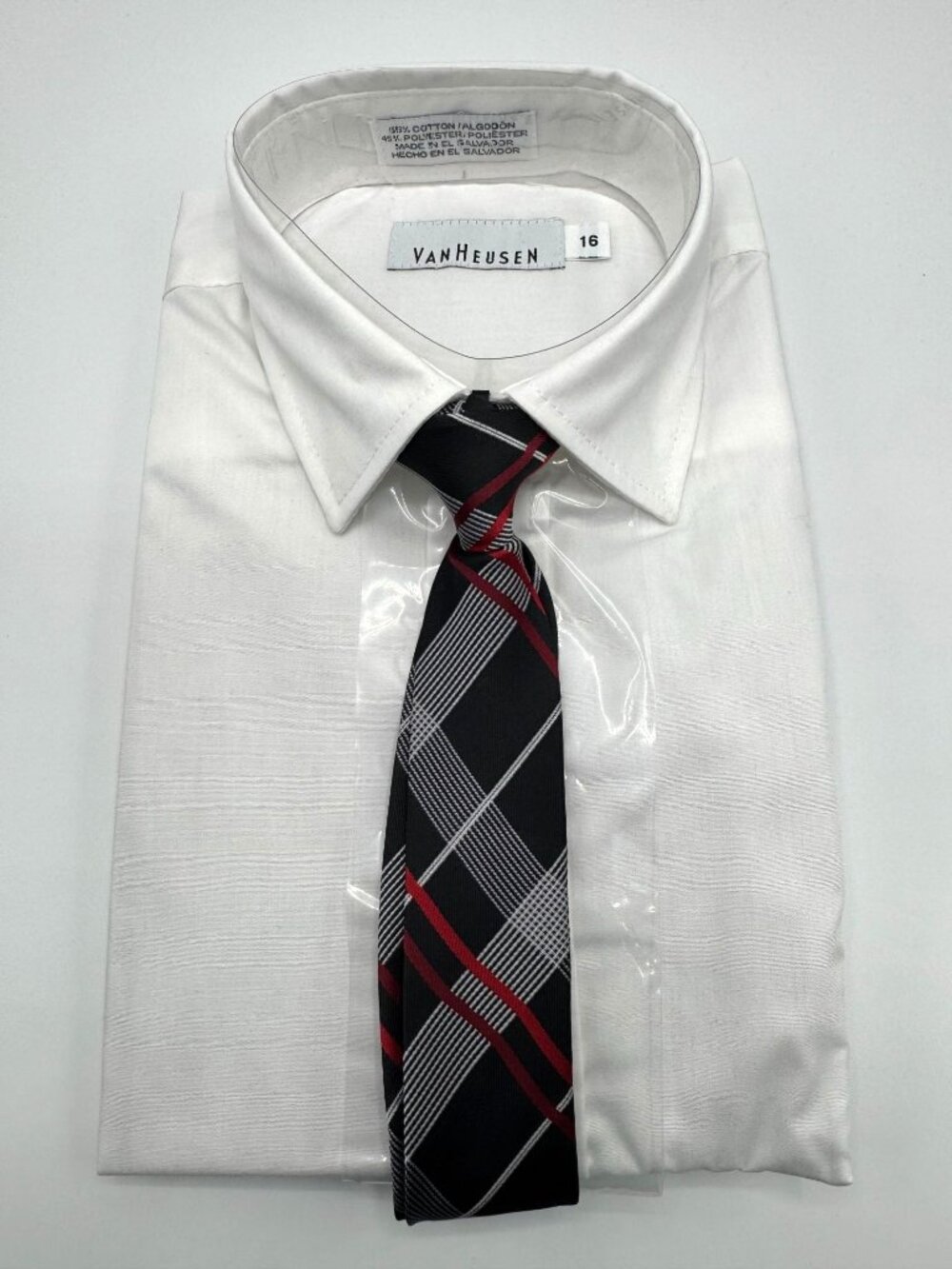 Van Heusen Boys White Dress Shirt & Tie Set Size 14 Regular New